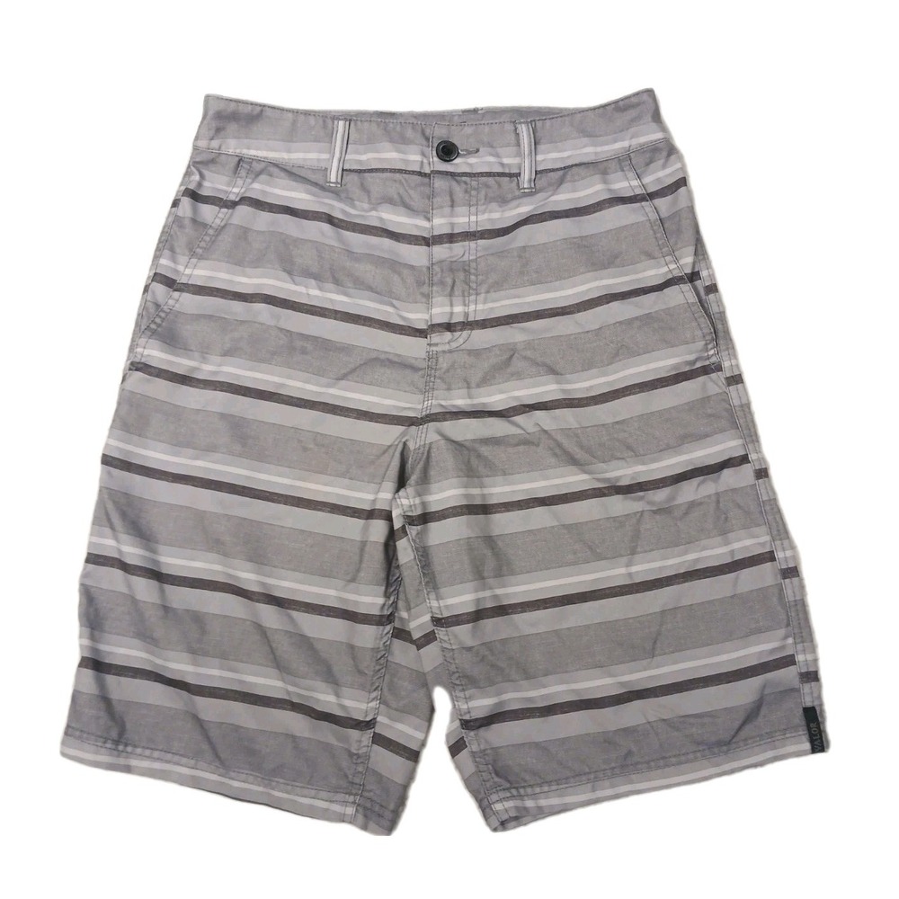 Valor Swim Board Shorts Size 30 Gray Striped Walking Swim Land Sea Preppy Street